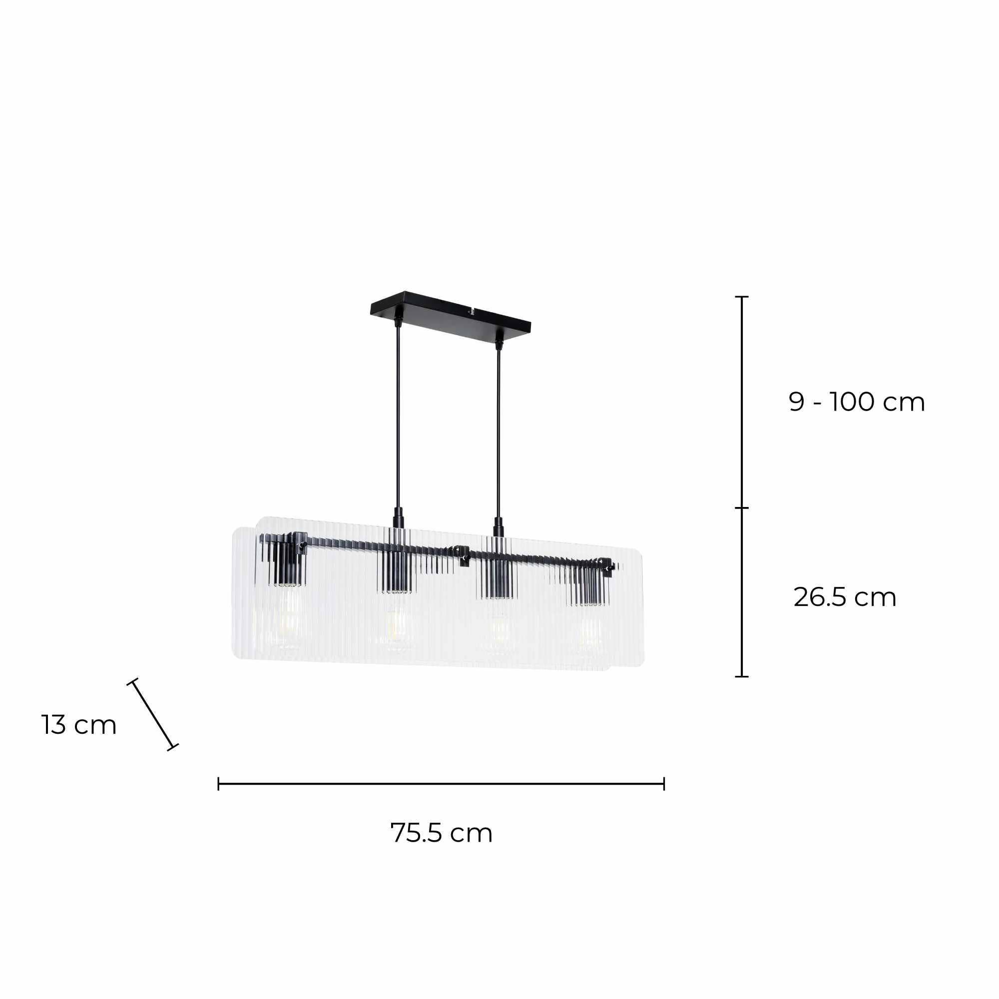 C-Création - Wholesale Chandelier/Hanging Light - Clear ribbed glass pendant light 4 lights Bosca6