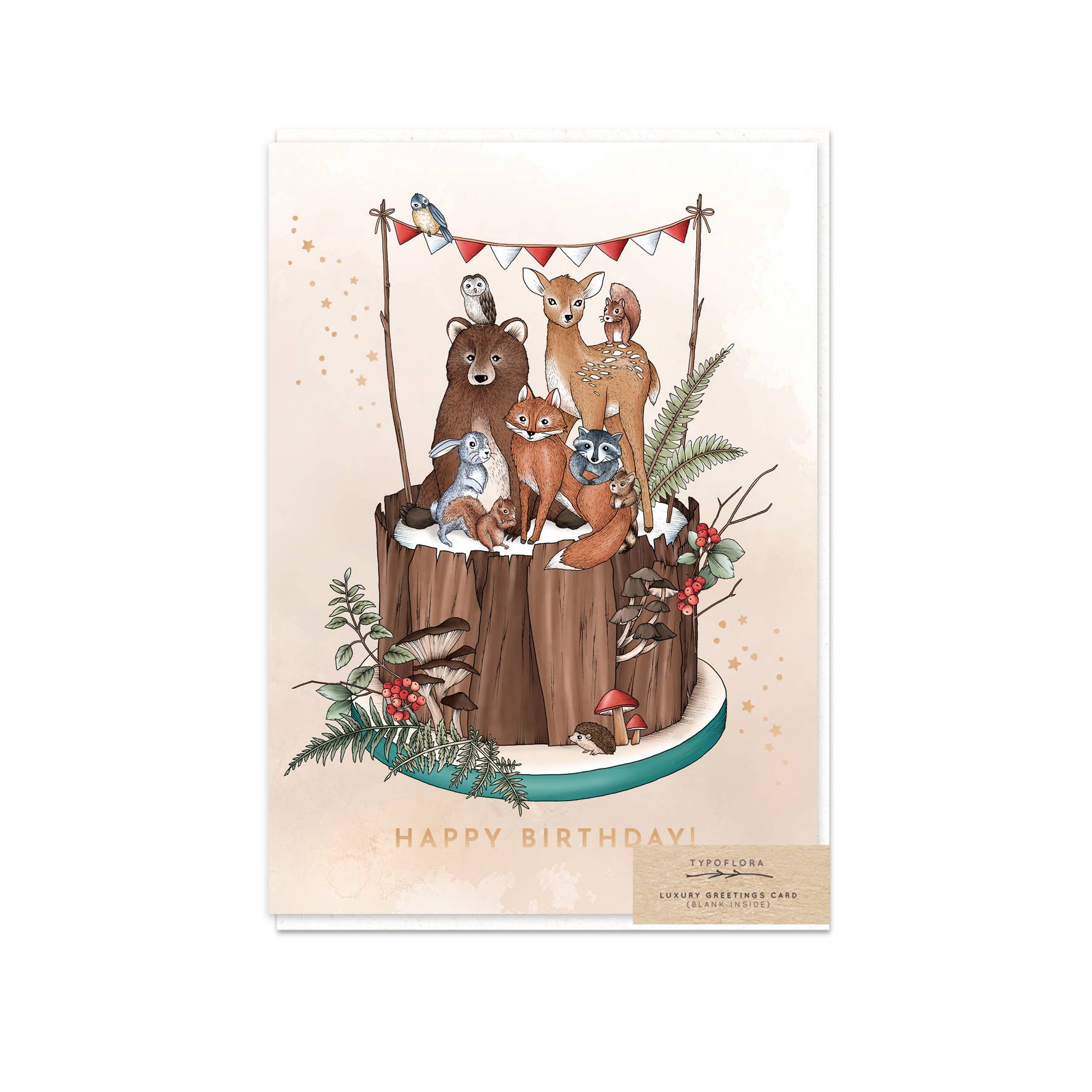 Typoflora - Wholesale Birthday card - Animals Birthday Cake Card