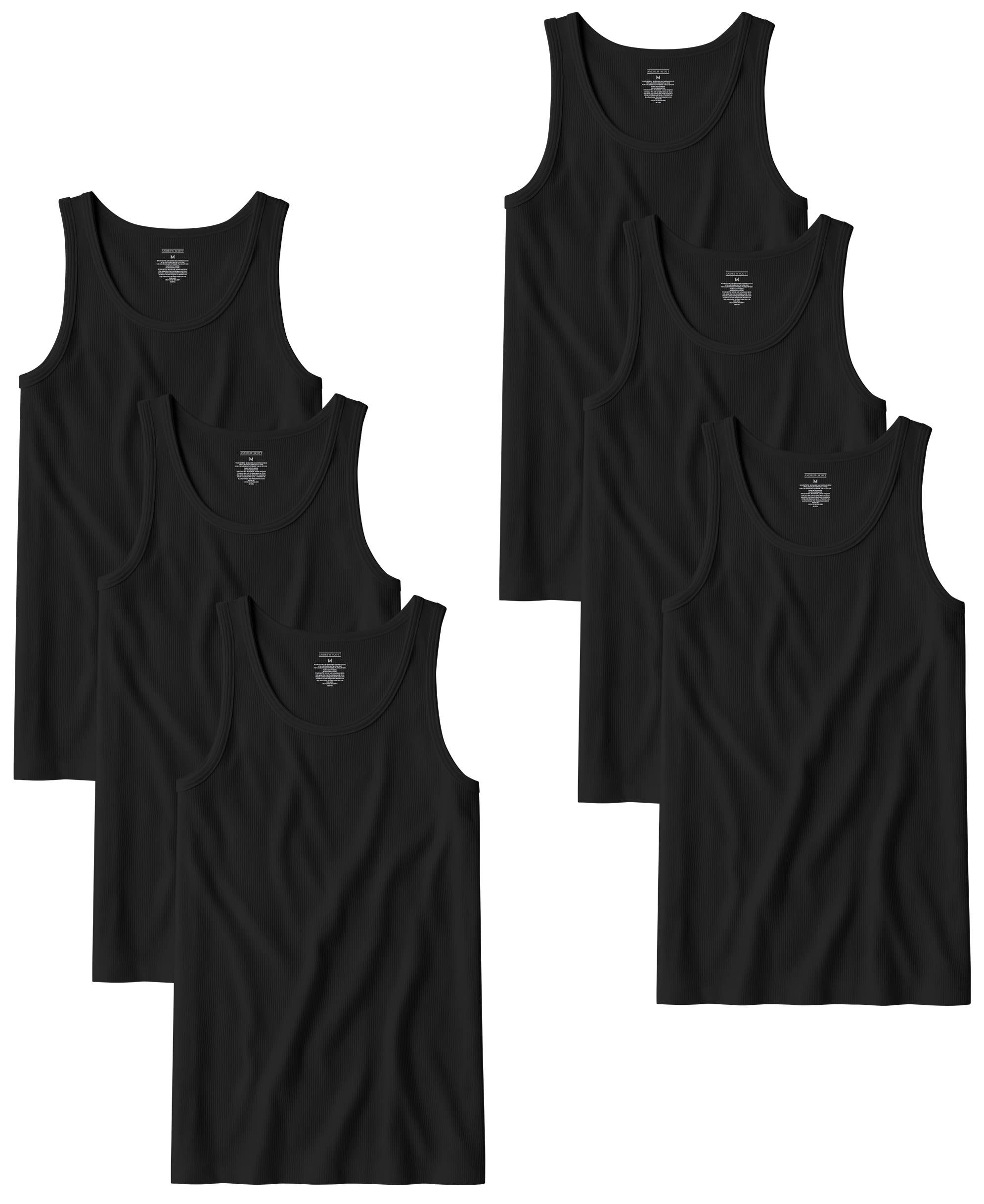 I-Wear Brands - Wholesale Tank Top - Men's - 6 Pack Mens 100% Cotton Ribbed Tank Top A-Shirt Undershirt0
