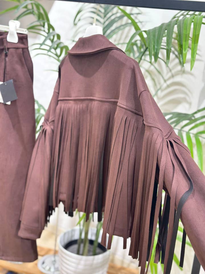 ADORA - Wholesale Jacket - Women's - Suede jacket with fringes1