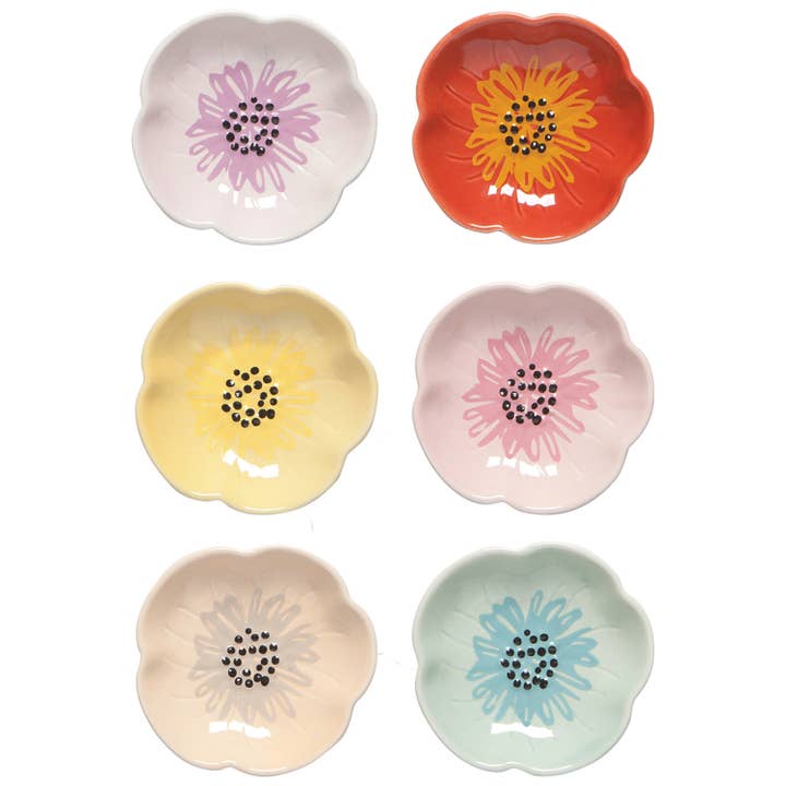 Now Designs by Danica - Wholesale Condiment/Dip Bowl - Flower Shaped Pinch Bowl Set of 6