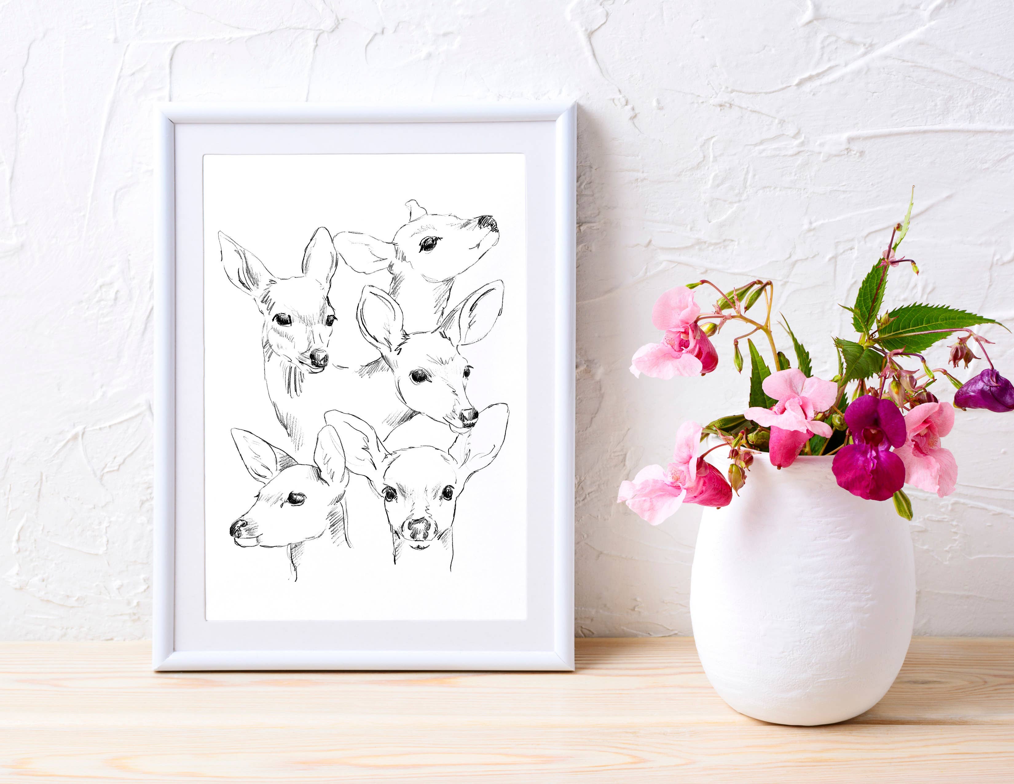 NorthHouse Creative Co. - Wholesale Art Print - Fawn Illustration Sketch Art Print1