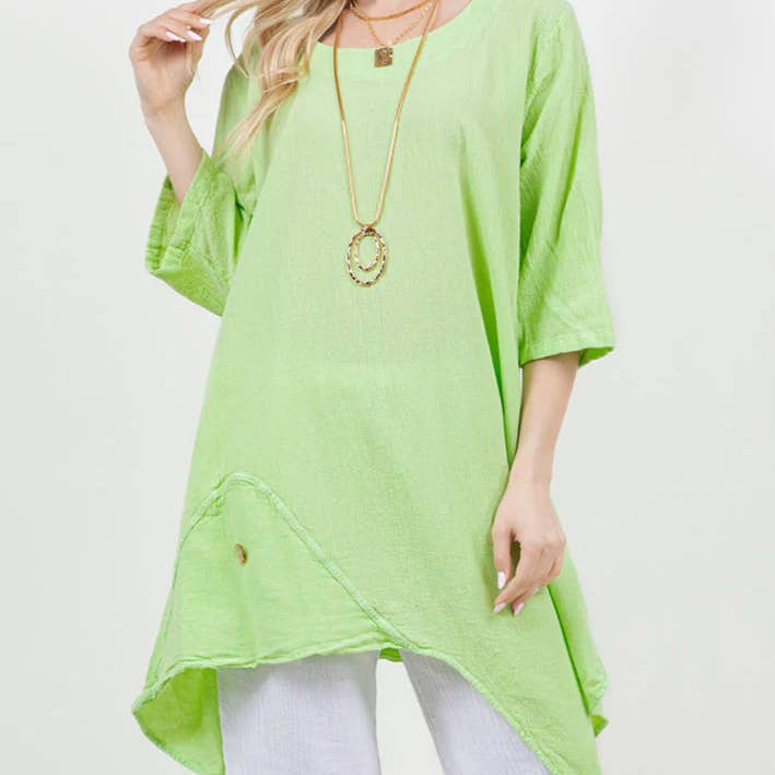 Addison Oversized Scoop Neck Flowy Tunic Top for wholesale by Cottonways