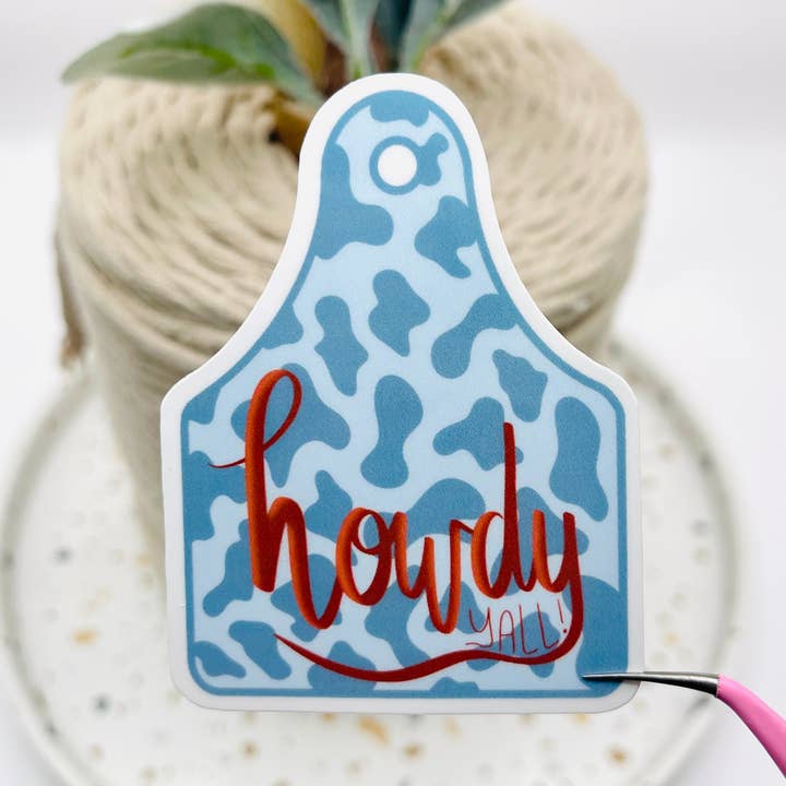 Autocolante de Vaca Howdy | Decalque Ocidental | Autocolante para Portátil por atacado de MarissaDDesigns