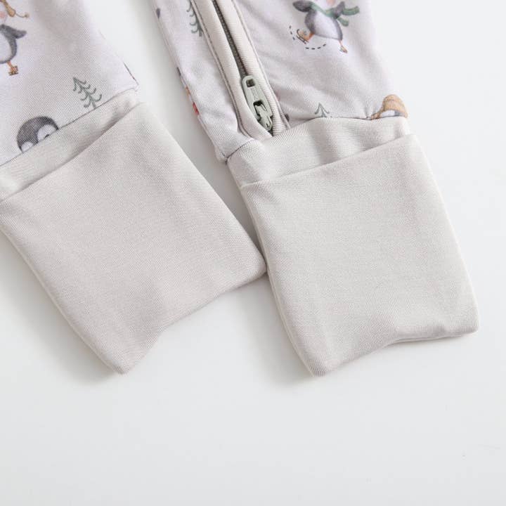 Luxie Charm - Wholesale Bodysuit (Footed) - Baby - Penguins On Ice Zippered Romper NICU Friendly Footie4