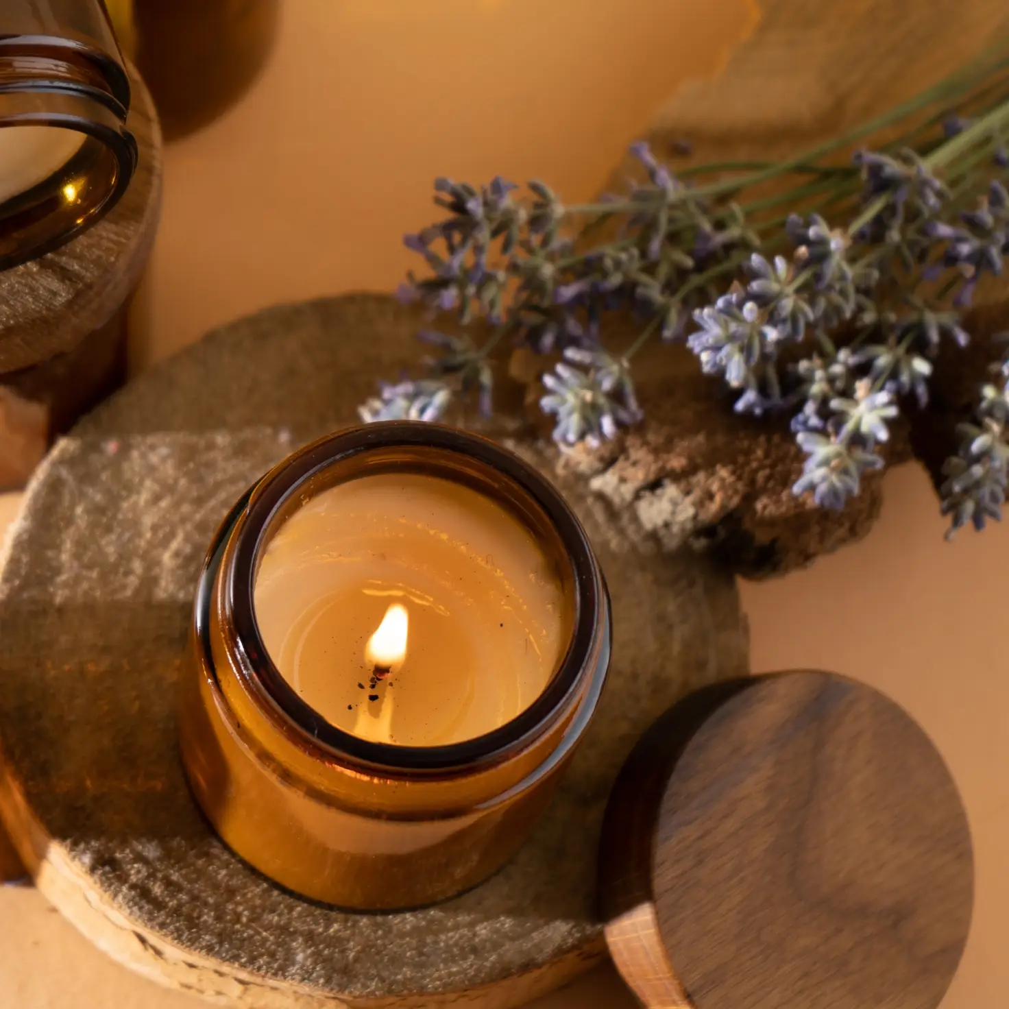 Candle Drop – wholesale Jar/filled candle – Label Style 1 | Wholesale White Label Soy Candle | Amber Jar29