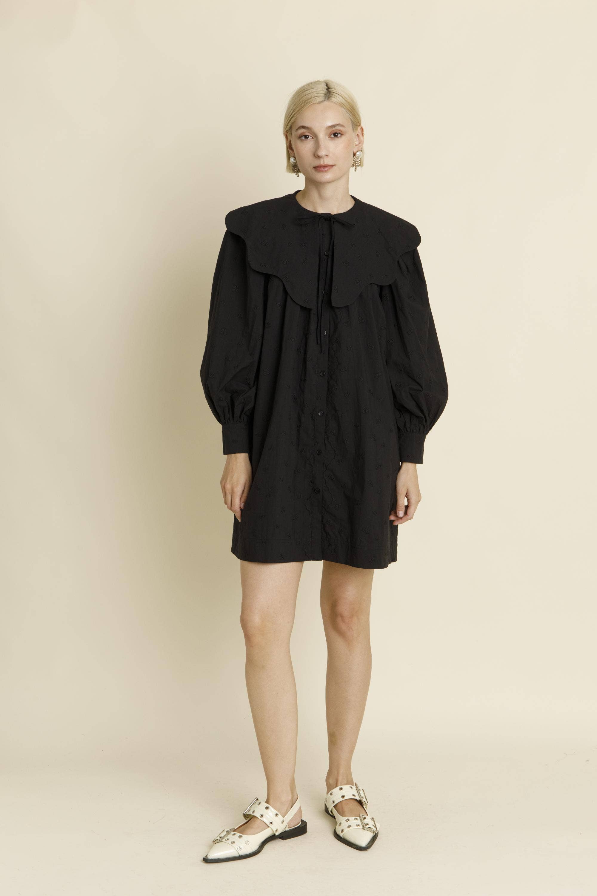 Aureum - Wholesale Dress – Women's - AD1826 - SCALLOP COLLAR MINI DRESS7