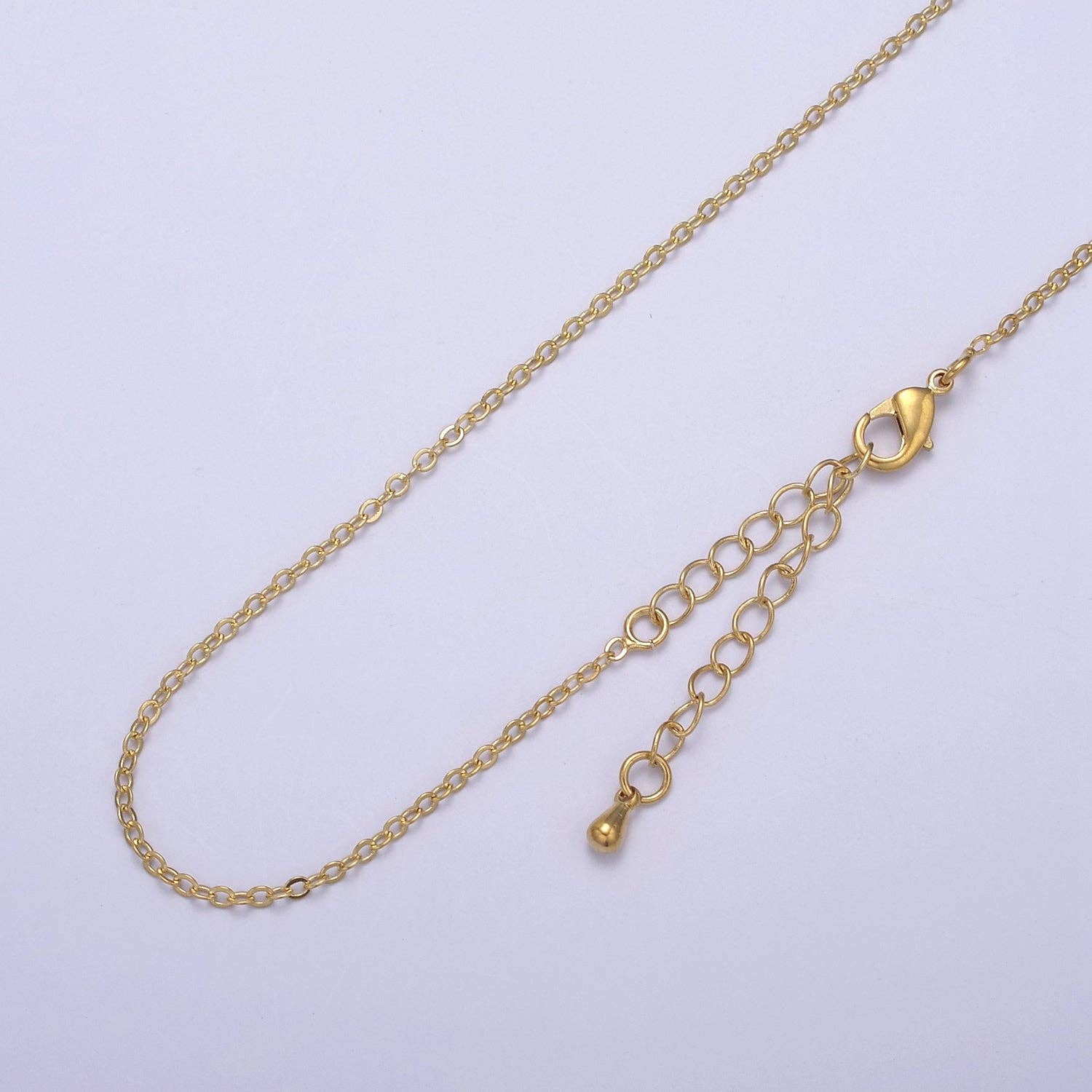 Aim Eternal - Wholesale Link & Chain Necklace - 15.5"+2" Gold Filled Dainty 1.3 mm Cable Chain Necklace0