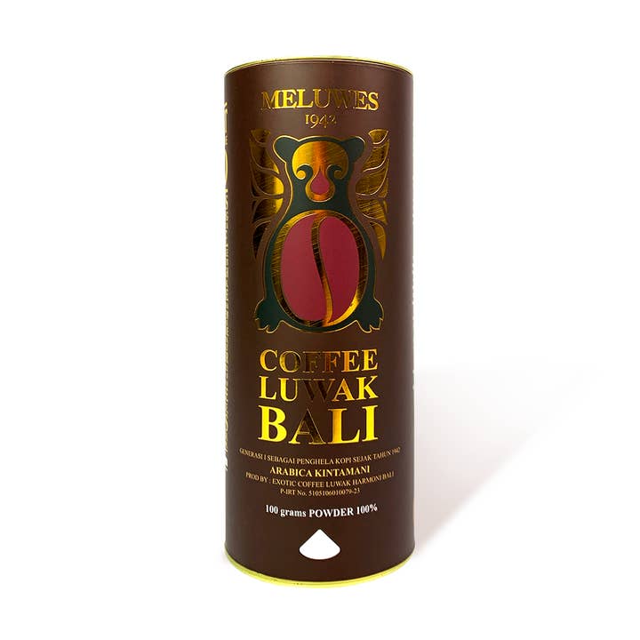 Café moulu Kopi Luwak. 100 % Arabica. pour la vente par Luwak Coffee Bali