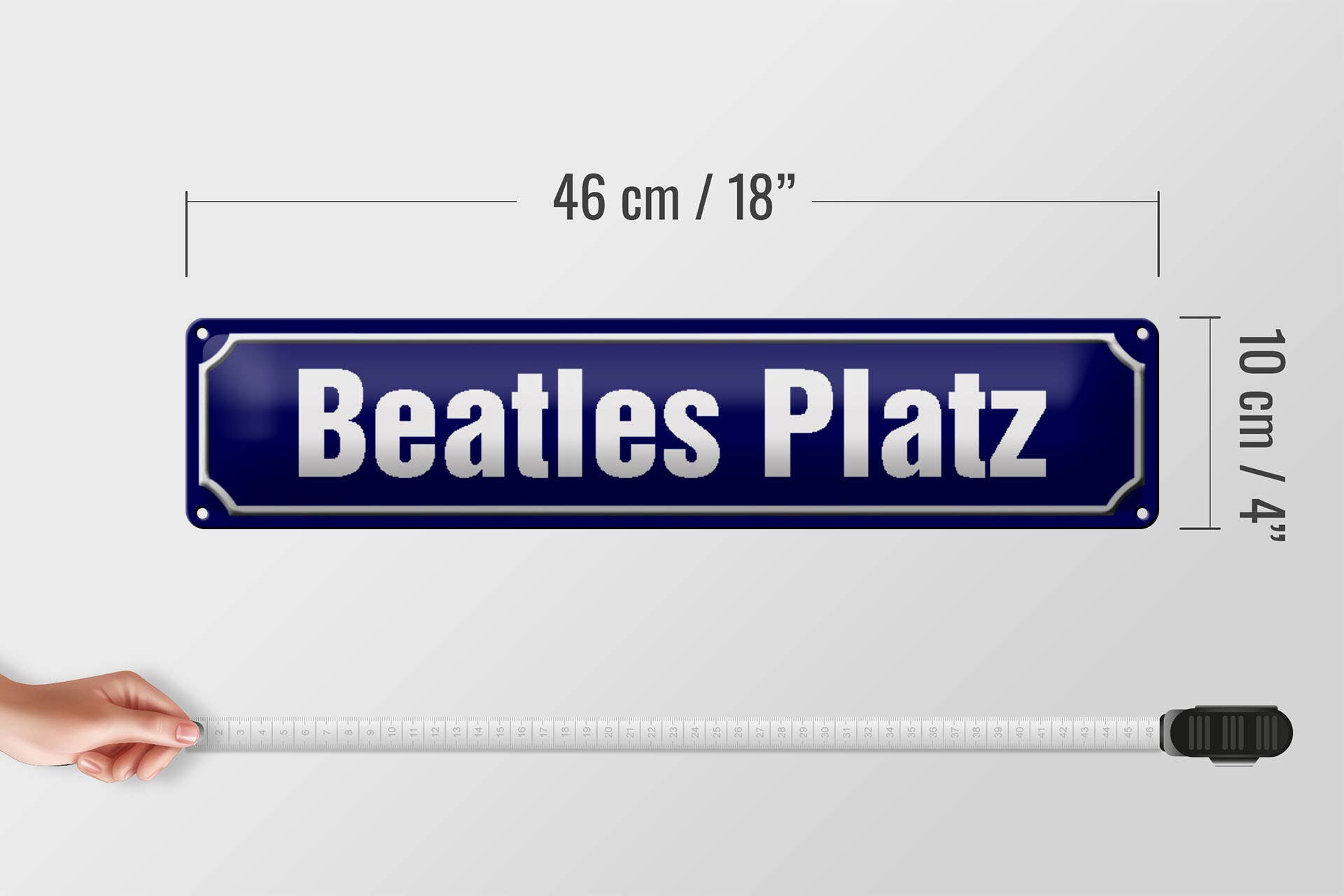 Femer - Vente Pancarte - Panneau de rue en métal 46x10cm Beatles Platz Hamburg3