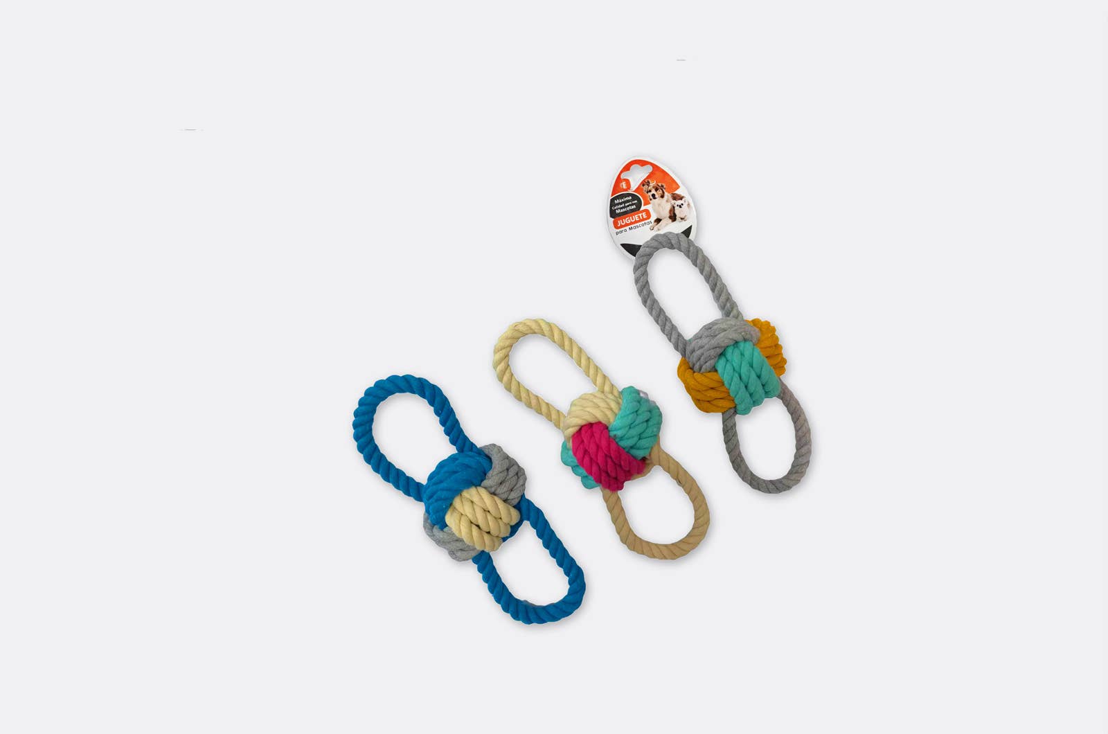 Colorines Dog Toy Knotted Ball With Colorful String for wholesale on Faire