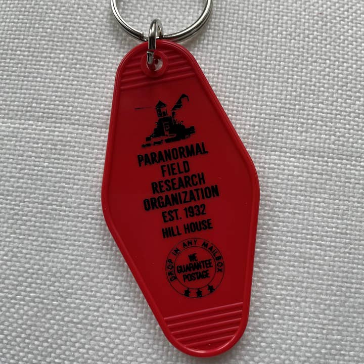 Motel Key Fob - Paranormal Research Org.- Hill House for wholesale by The 3 Sisters Design Co.