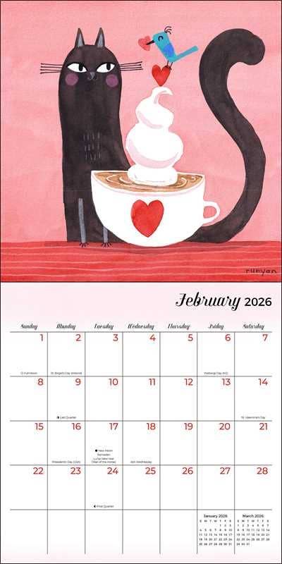 Simon & Schuster - Wholesale Calendar - Feline 2026 Mini Wall Calendar by Terry  Runyan1