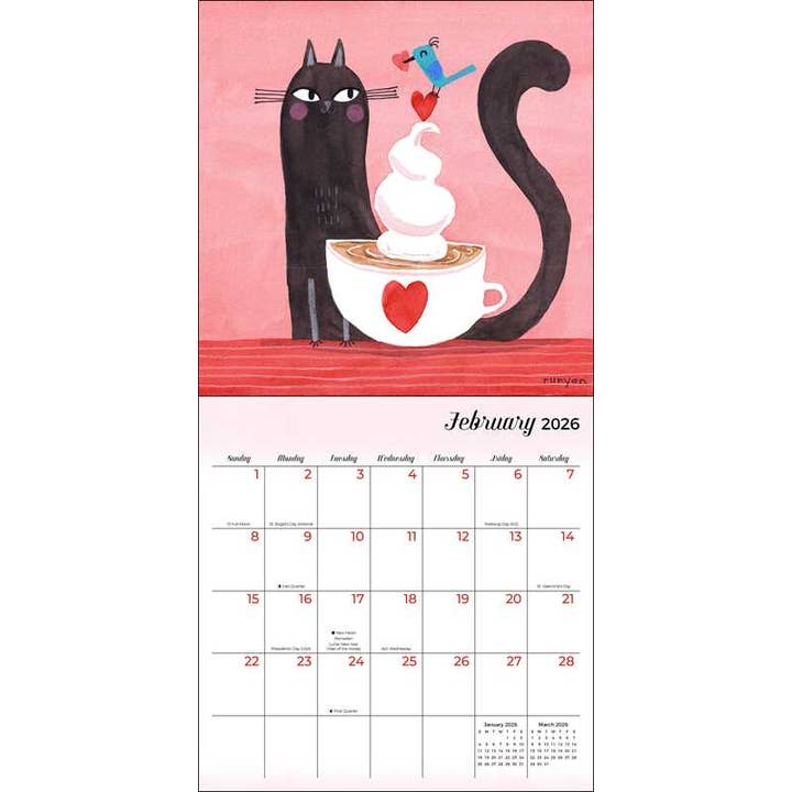 Simon & Schuster - Wholesale Calendar - Feline 2026 Mini Wall Calendar by Terry Runyan1