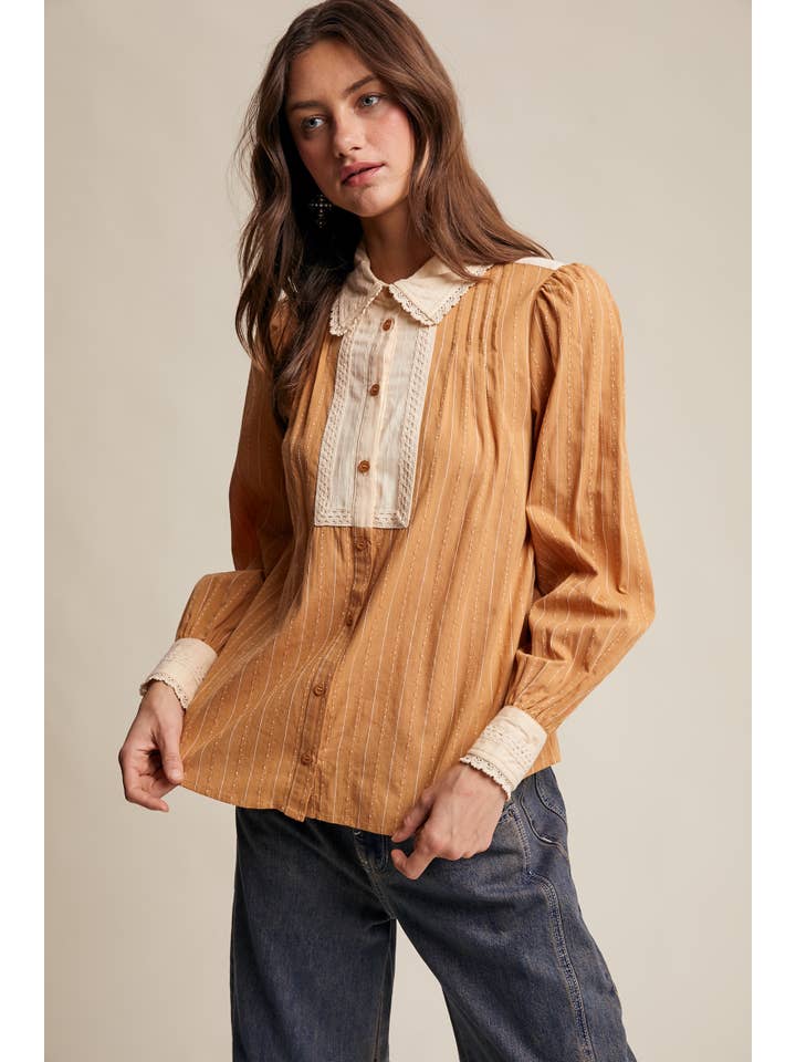 Listicle - Wholesale Buttoned-down shirt – Women's - Victorian Contrast Lace Blouse23