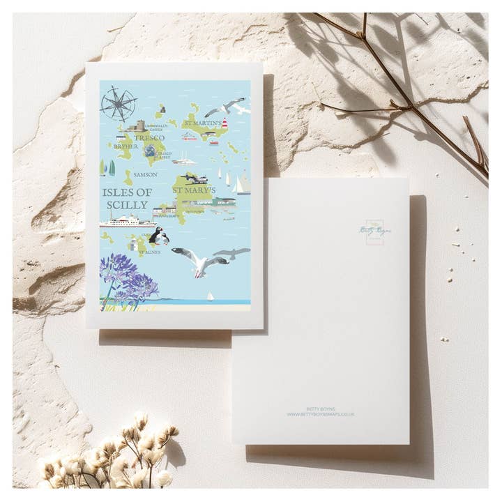 Postal de Ilhas Scilly por atacado de BETTY BOYNS MAPS