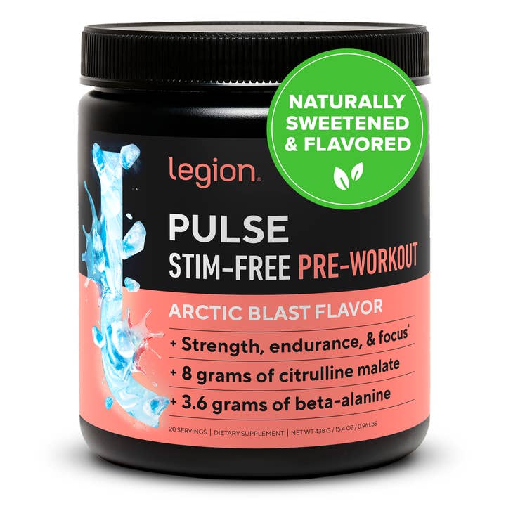 Legion Athletics, Inc. – wholesale Protein/superfood powder – Legion Pulse Natural Pre-Workout Supplement Caffeine-Free - 20 Servings (Arctic Blast)
