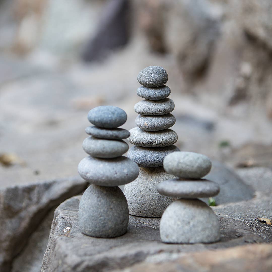 Garden Age Supply - Wholesale Outdoor Ornament/Decor - Mini Rock Cairns - Set of 3