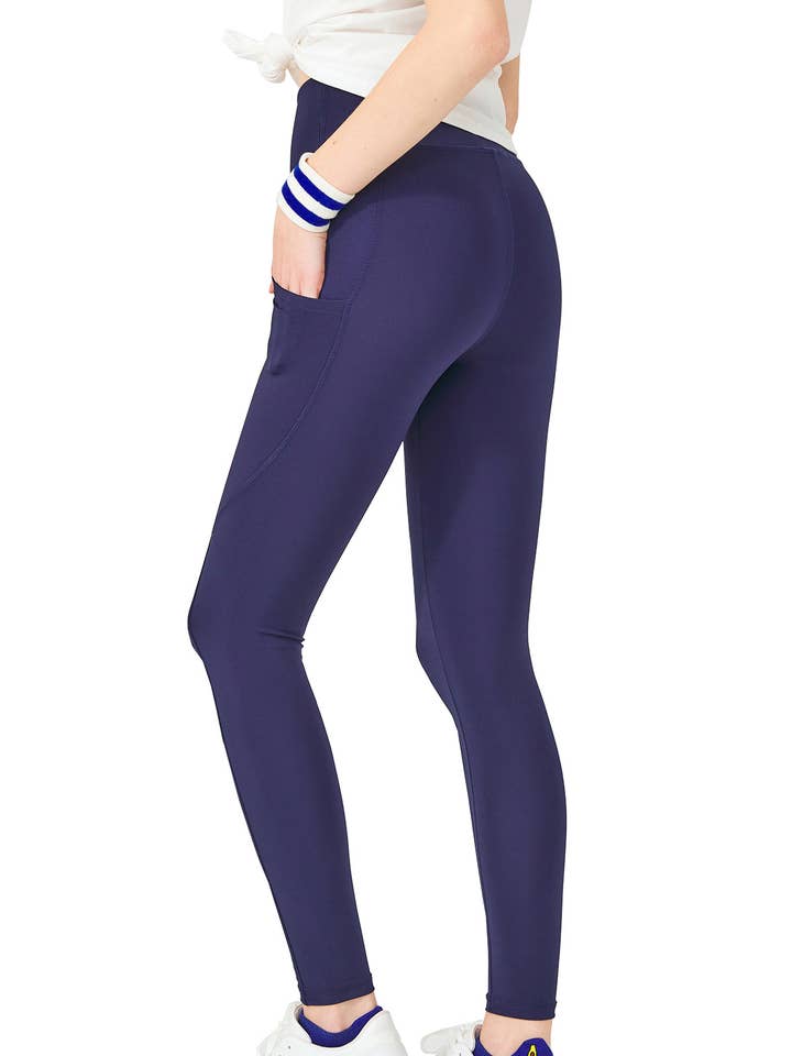 ENNA MODA - Wholesale Athletic/Lounge Leggings - Women's - HIGH WAISTED SEAMLESS ACTIVEWEAR POCKET LEGGINS- NAVY BLUE0