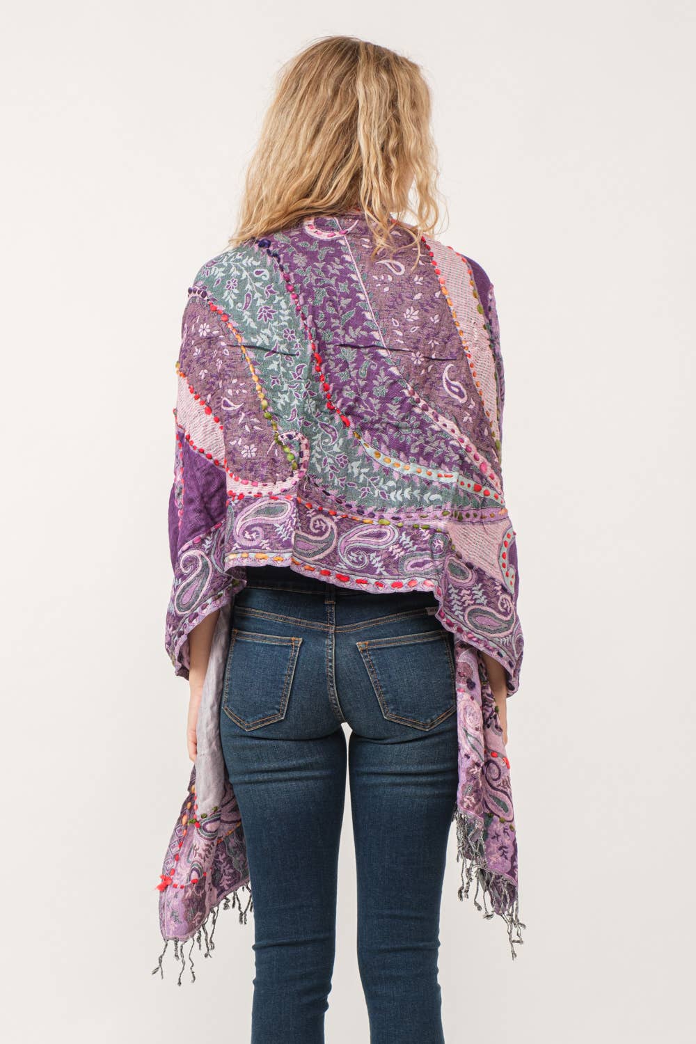 Raj Trading & Imports (USA) Inc. - Wholesale Scarf - Women's - Amanda Thick Stitch Embroidered Scarf Shawl10