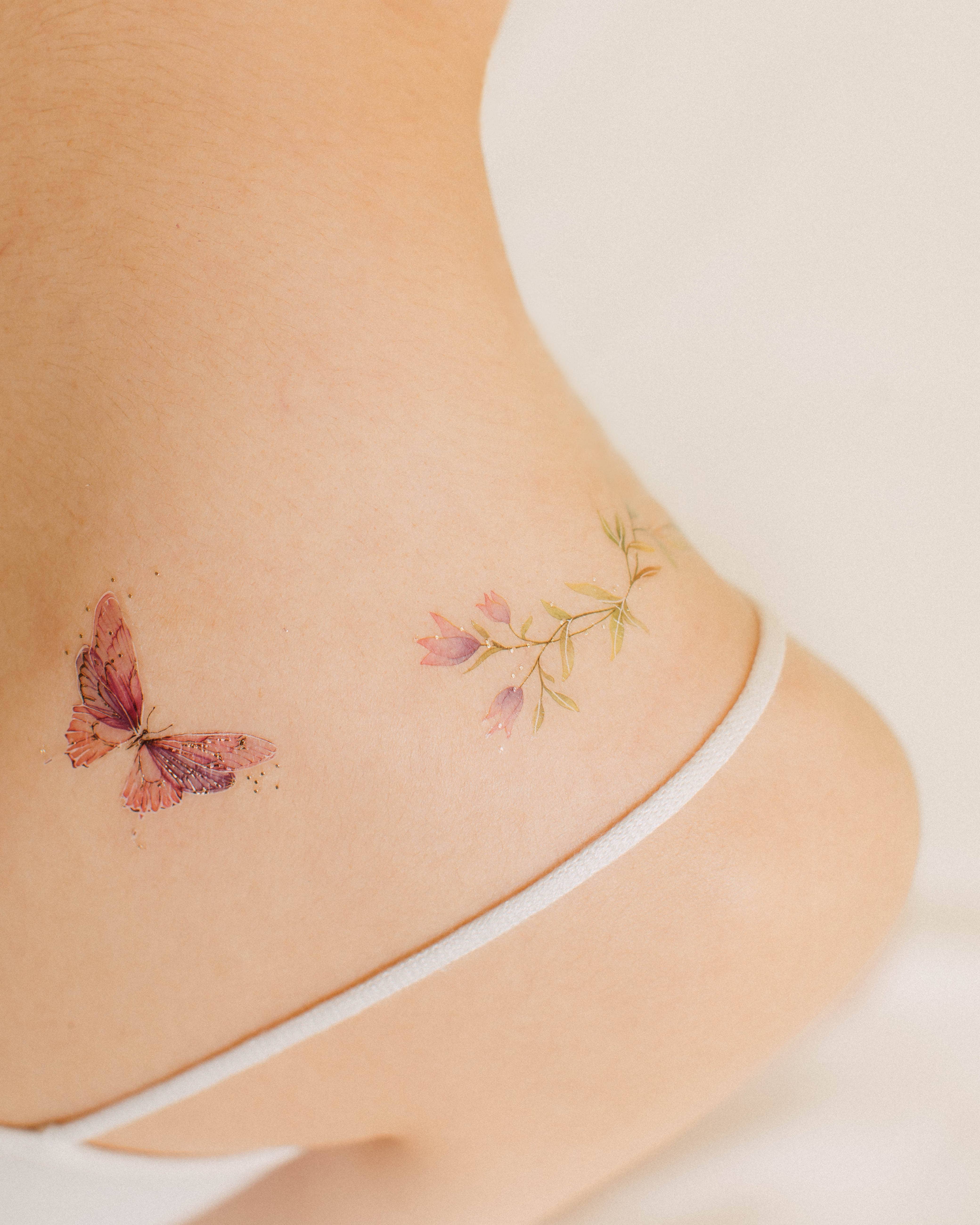 PAPERSELF - Wholesale Temporary Tattoo - Butterflies In The Garden Temporary Tattoo Sticker2