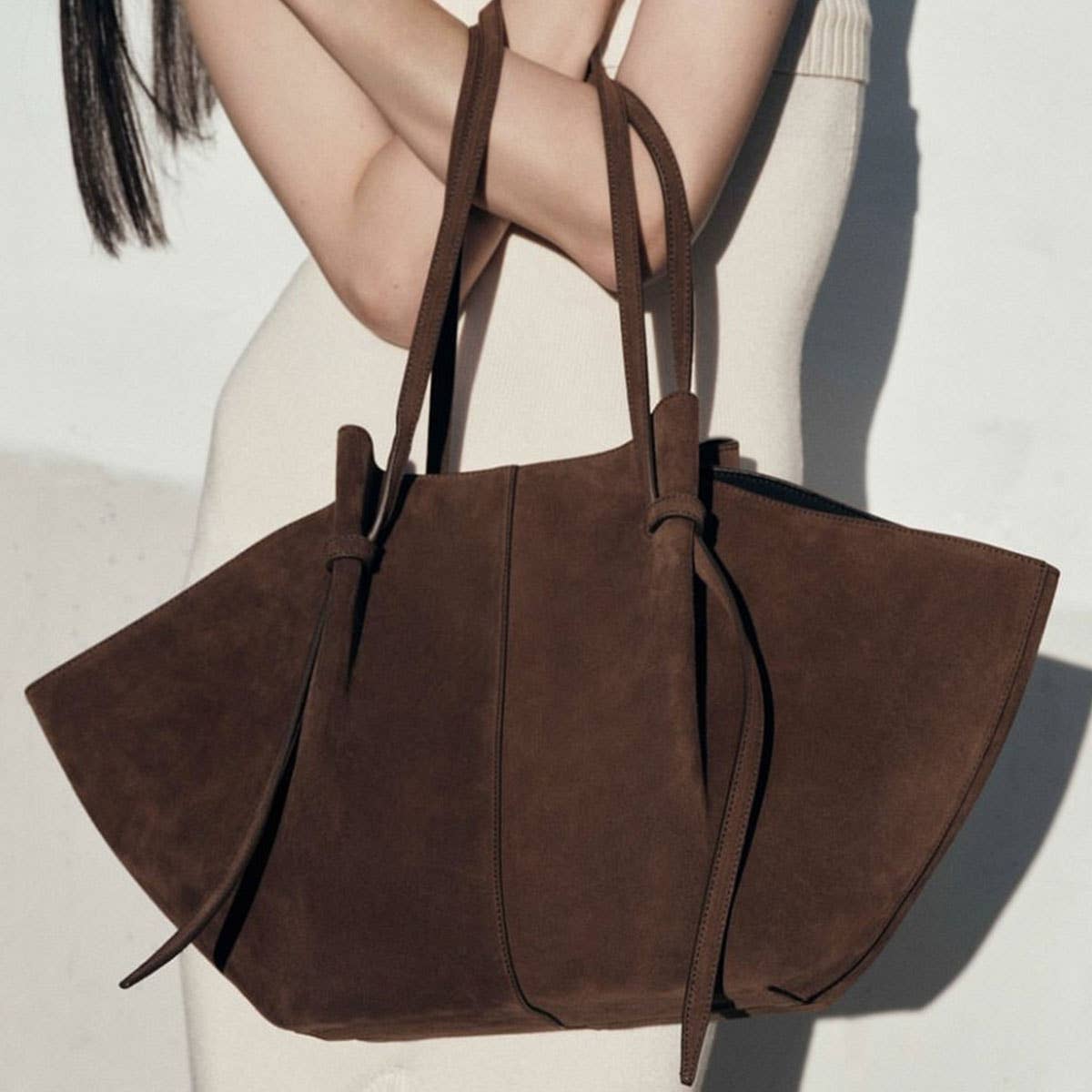 ACCITY - Wholesale Tote Bag - Women's - Vintage Suede Shoulder Tote Bag, Minimal Style_CWAB53954