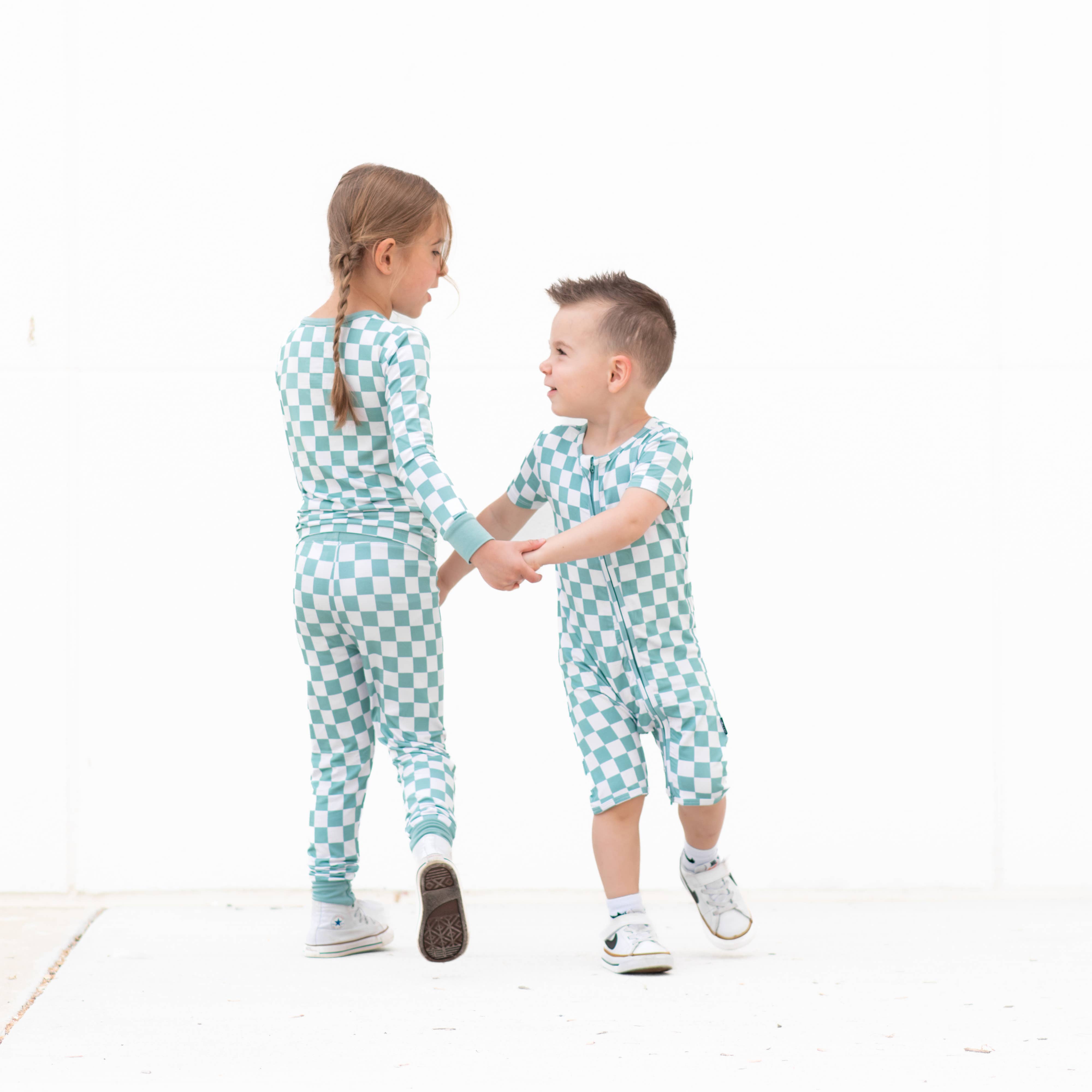 millie + roo LLC - Wholesale Sleepwear Set - Kids - LONG SLEEVE 2 PIECE SETS- Sage Check4