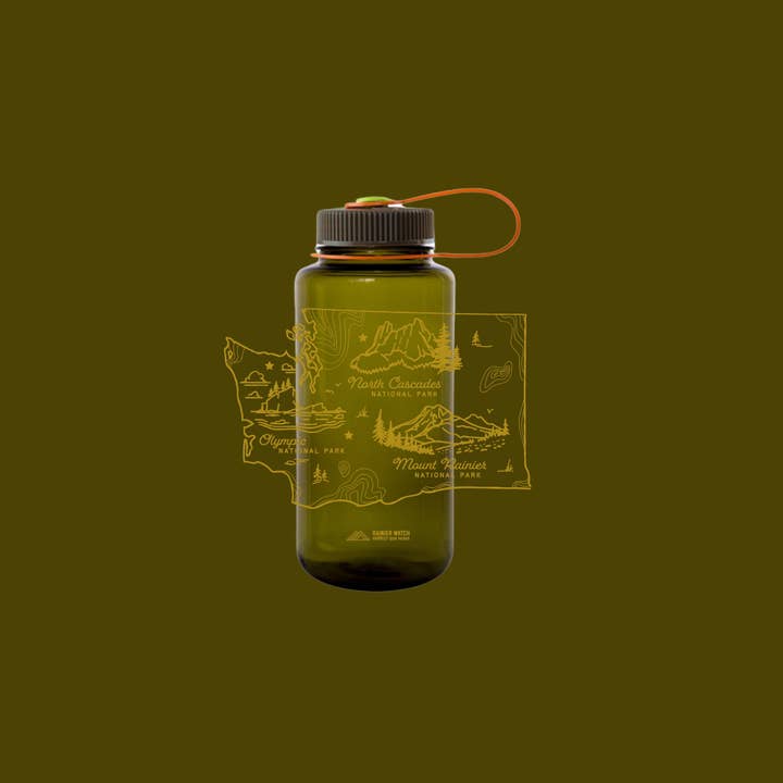Rainier Watch Supply Co - Wholesale Water Bottle - Washington National Parks Nalgene Bottle