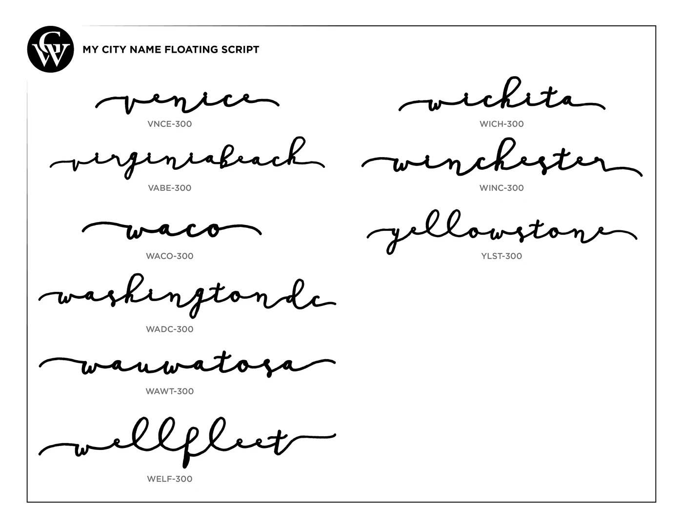 Grainwell - Wholesale Wall Accent - State Name Floating Script5