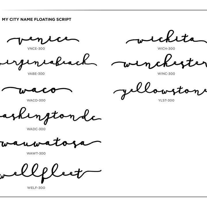 Grainwell - Wholesale Wall Accent - State Name Floating Script5