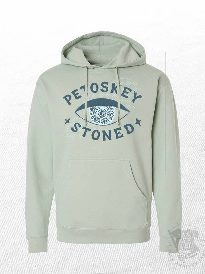 Petoskey Stoned Michigan Pullover Hoodie for wholesale by Idea Farm LLC