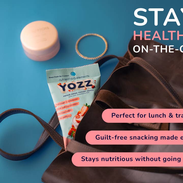 Nutrient Elements - Wholesale Dried/Dehydrated Fruit - 10 Pack - Yozz Freeze Dried Yogurt + Strawberry Probiotic Snack