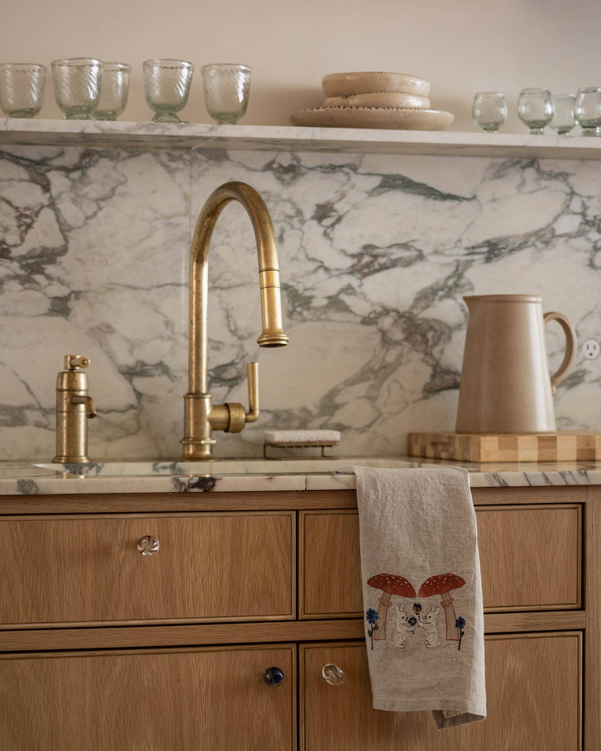 Coral & Tusk – Toalha de chá por atacado – Toalha de Chá Cogumelo Coelho Friends4