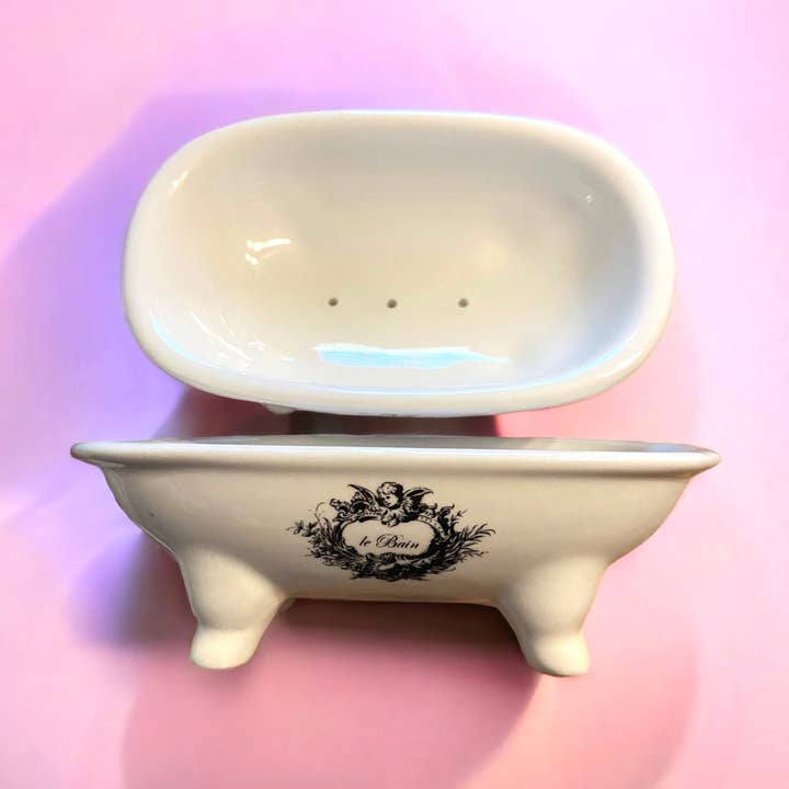 Vintage Ceramic Soap Dish for wholesale by Enchanted Gardens Soapery