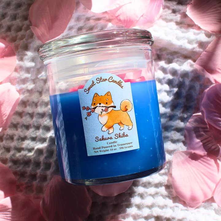 Sweet Star Candles - Wholesale Flameless Candle - Wickless Flameless Candle Sakura Shiba Scented | 14 oz2