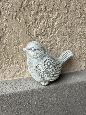 Backyard Stone Art - Wholesale Versiering/decoratie voor buiten - Betonnen Vogel met Mooie Bloemen aan de Zijkant, Beeld, Beeldje6