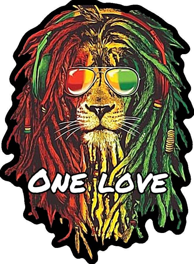 Ozark Sticker Company – Großhandel Aufkleber – Rasta One Love Löwe Aufkleber2