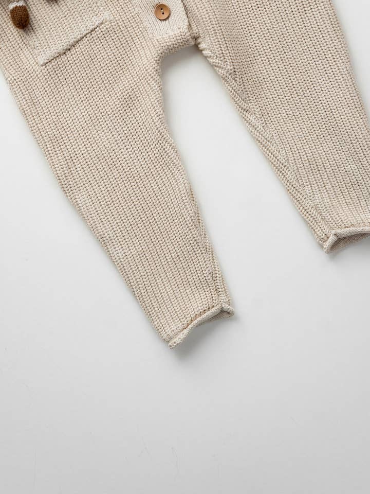 Yooushi - Wholesale Jumpsuit - Baby - Sand Shell Hooded Knit Playsuit6