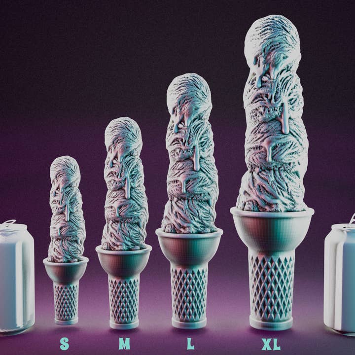 Something Squishy Toys - Wholesale Sex Toy - Ice Cream - Multi-Color Silicone Dildo, Med Firmness1