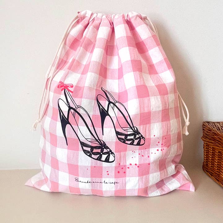 BARNABÉ AIME LE CAFÉ - Wholesale Packing Cube - Set of gingham storage pouches1