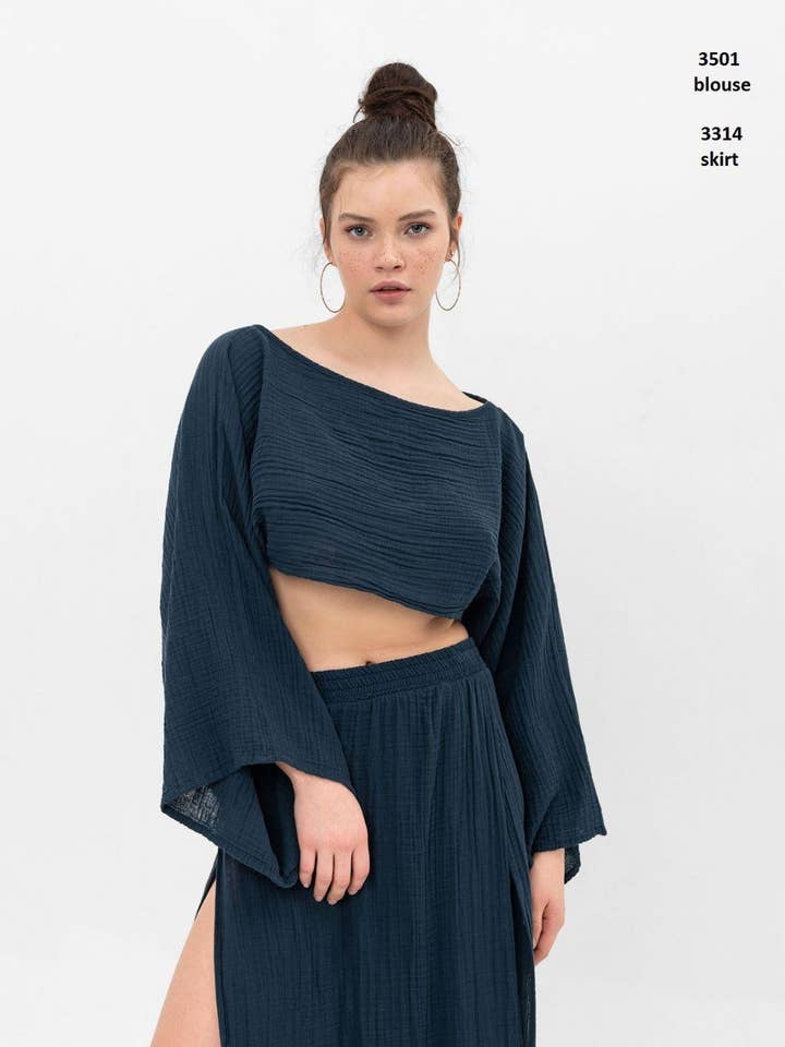 Blusa de algodão 3501 por atacado de Blanca