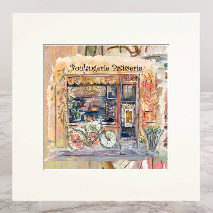 French Patisserie Mounted Giclèe Print for wholesale by Claire Louise