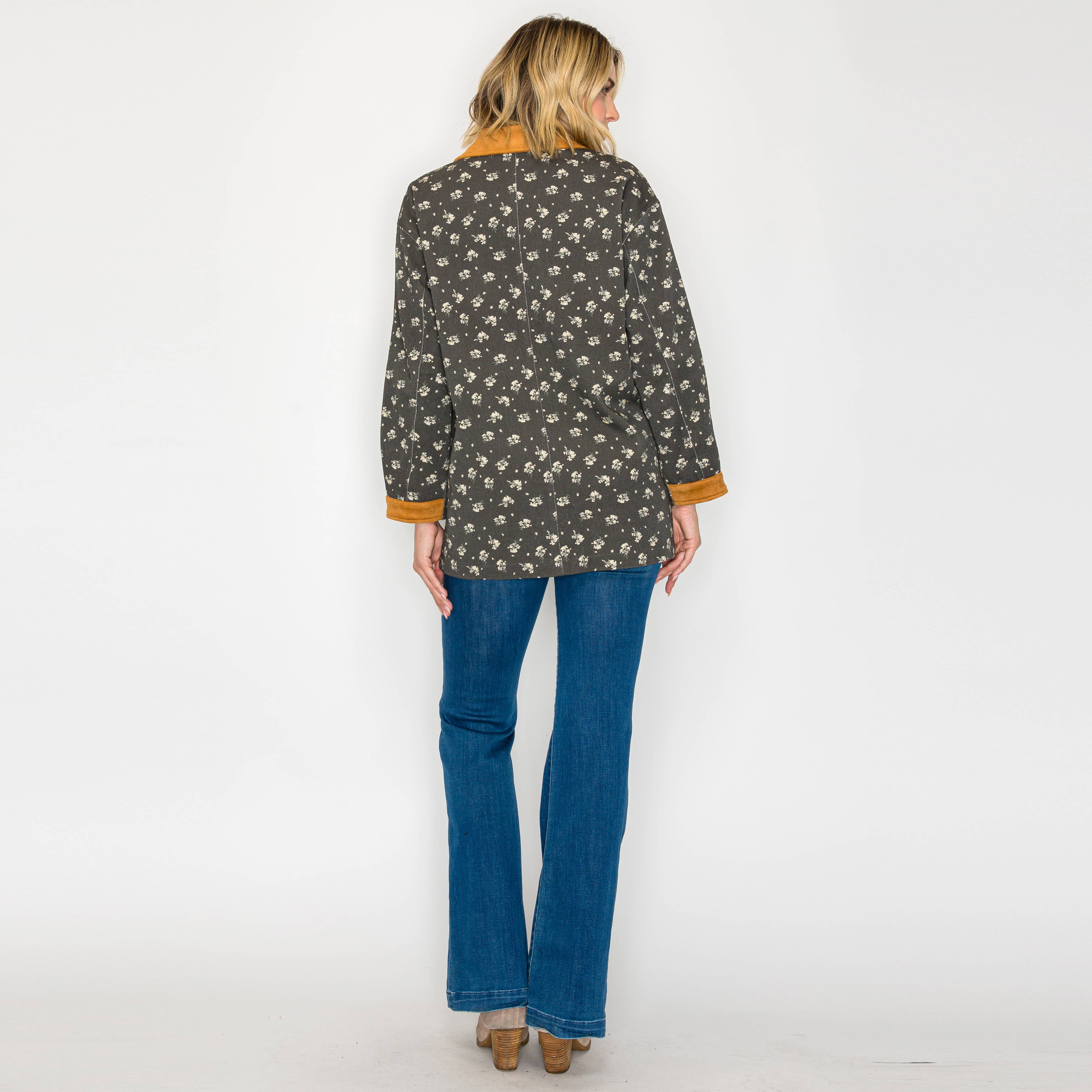 LoveWednesday – Blusão - Mulher por atacado – Casaco Acolchoado Floral Meadow Stroll - LWJ11597