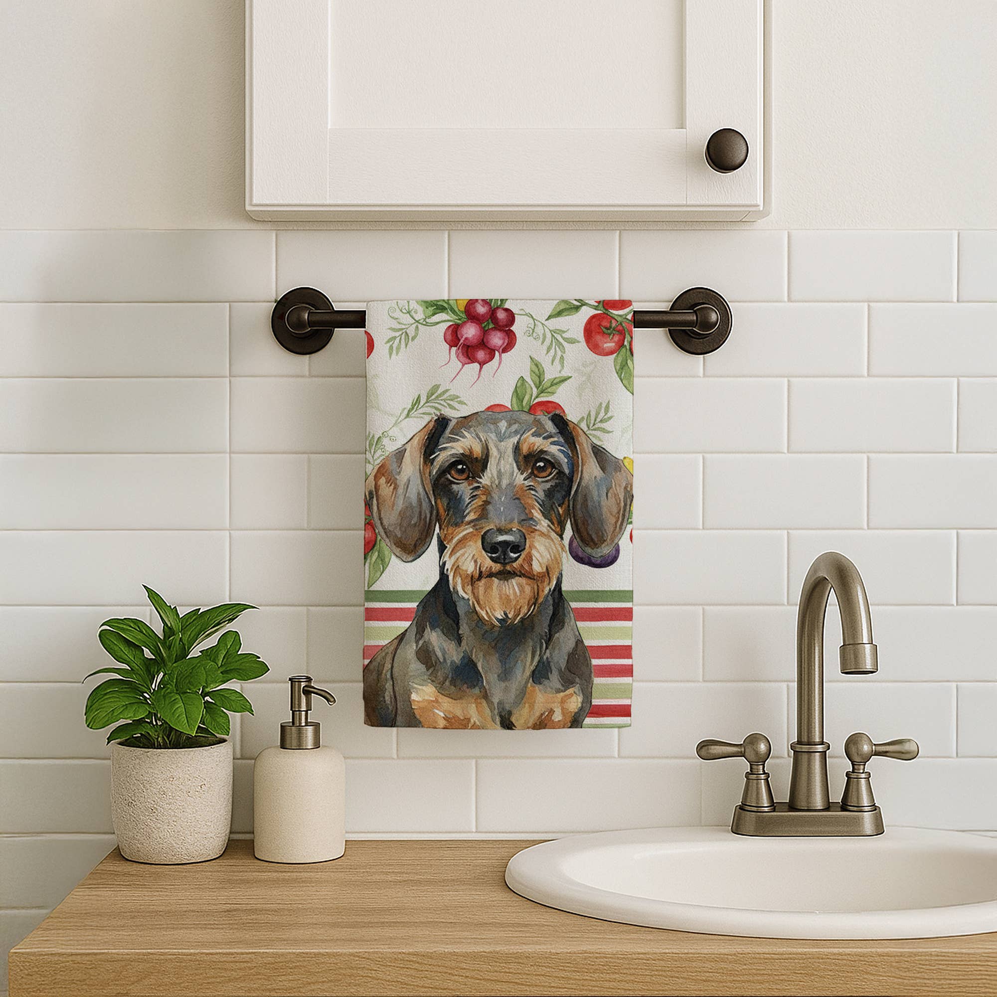 Caroline's Treasures - Wholesale Hand Towel - Wirehaired Wild Boar Dachshund Vegetables Towel WDK8203