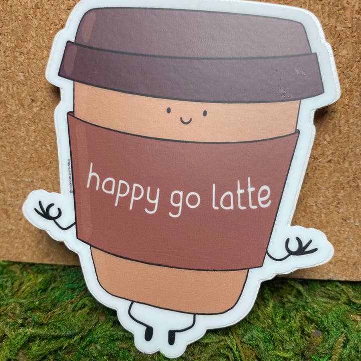 Happy Go Latte Vinyl klistermärke för wholesale av Created By Caroline Co