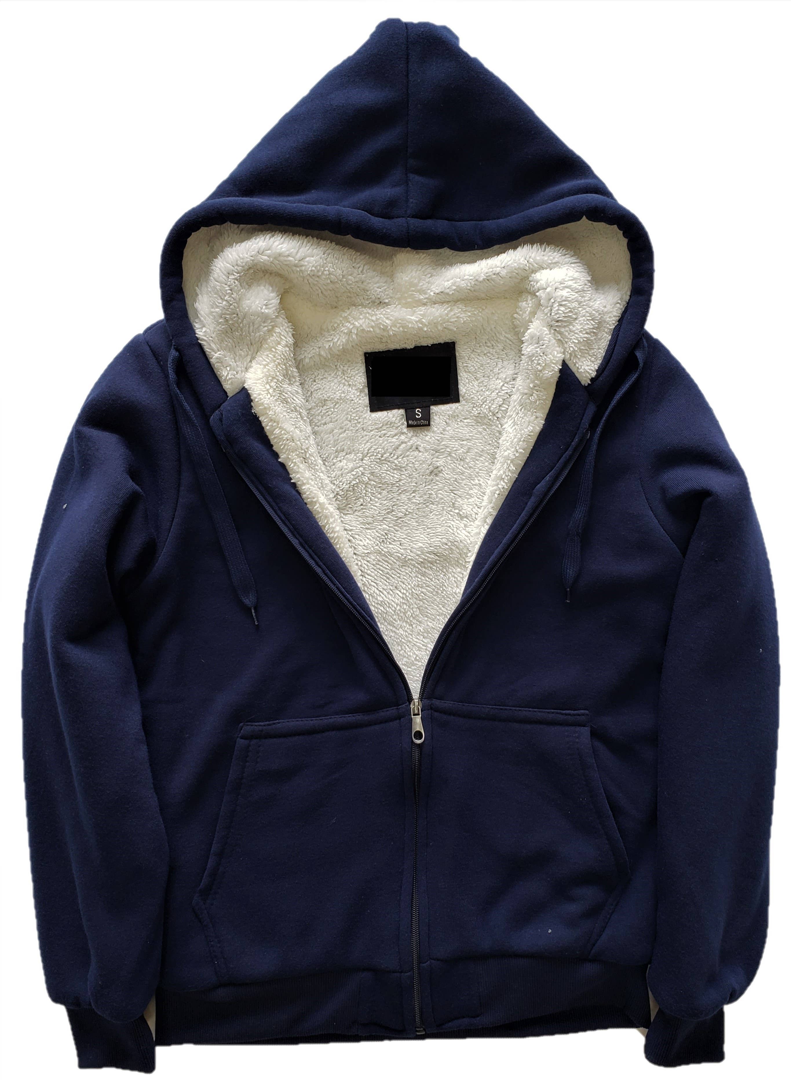 1826 - Vente Sweat à capuche – femme - Sweats à capuche en polaire avec doublure en sherpa blanc pour junior et grande taille2