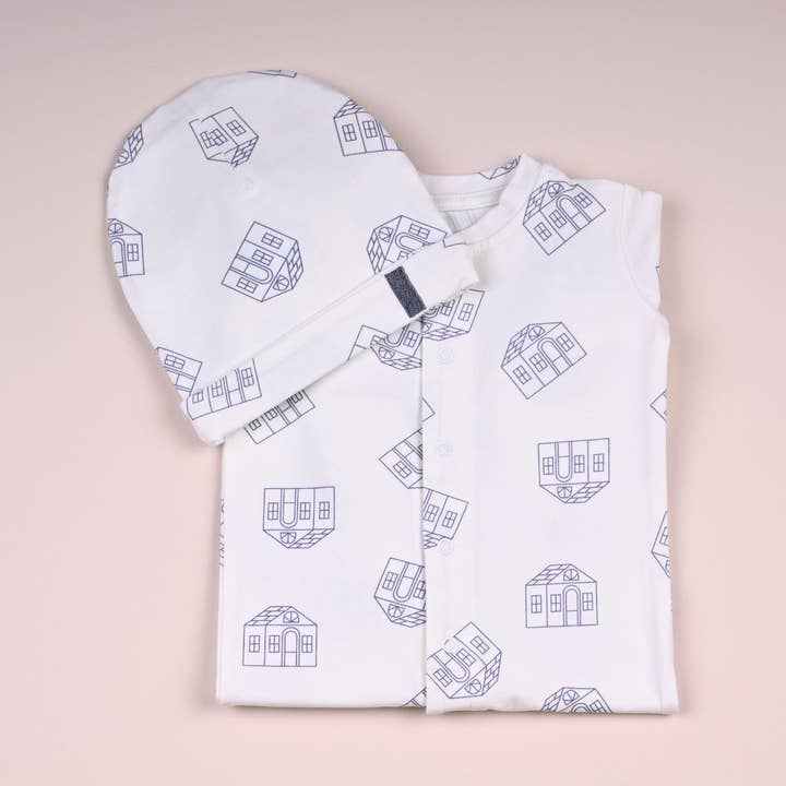 Witte Overal In Het Huis Slaappak Set voor wholesale door Baby's House