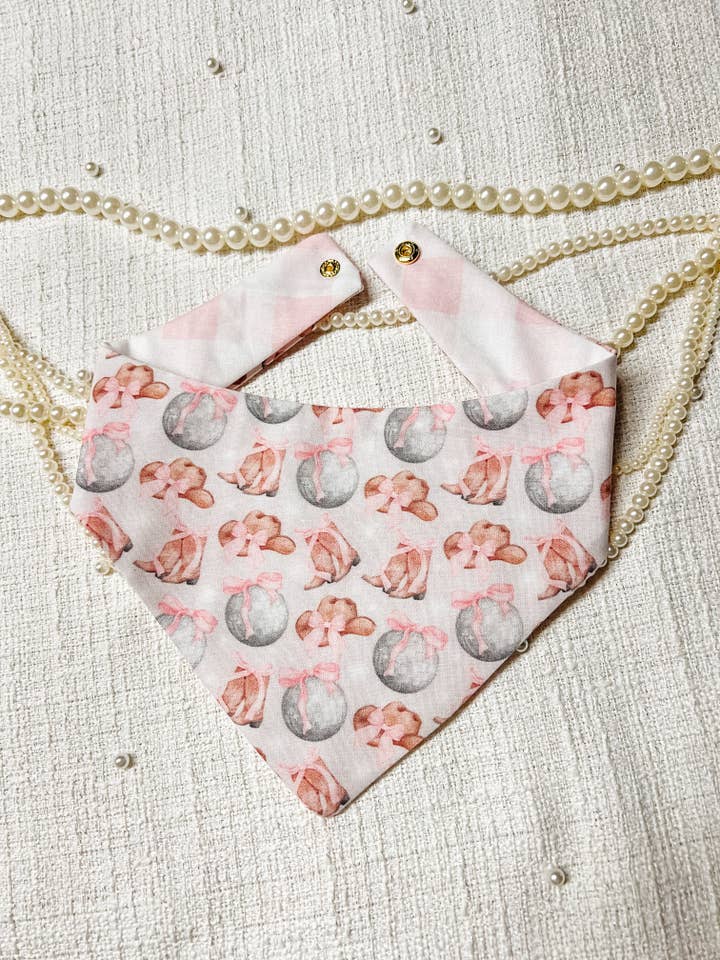 Disco Cowgirl Reversible Dog Bandana, Party Pet Scarf SnapOn for wholesale by StellaLoo