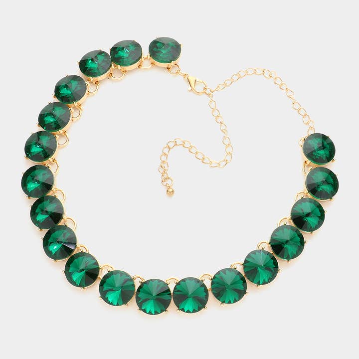 Sensibling Corp. - Wholesale Link & Chain Necklace - Round Stone Link Evening Necklace11