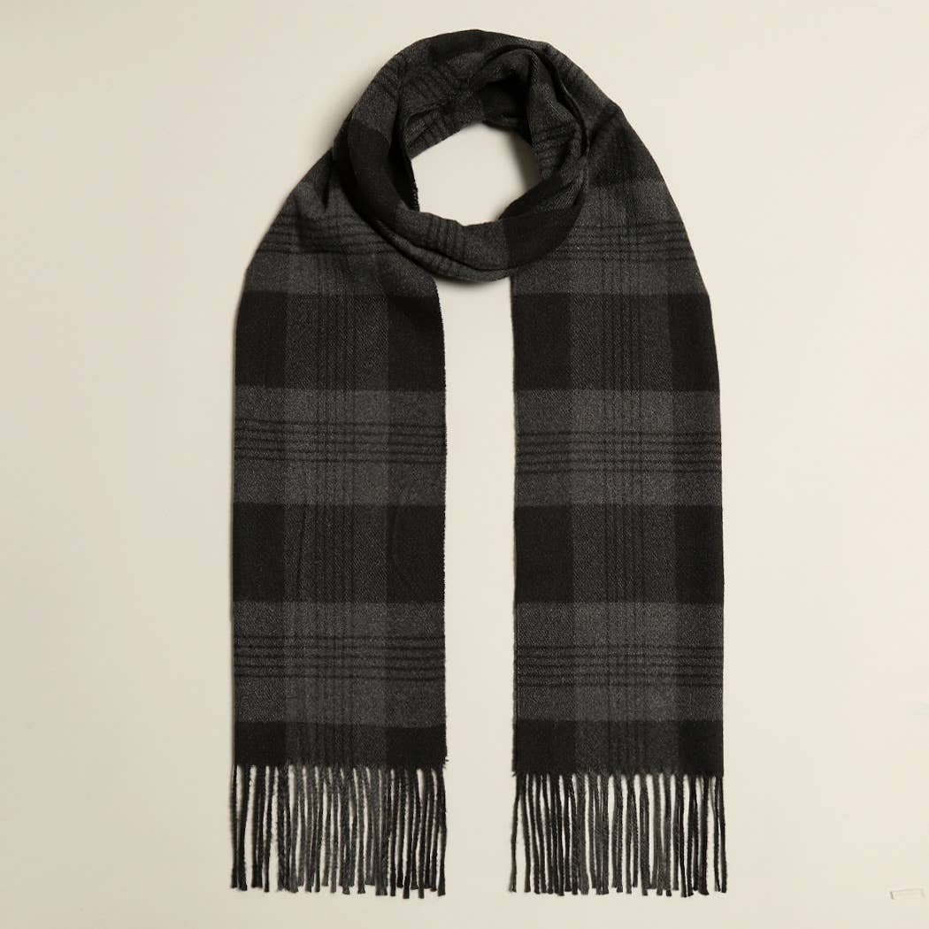 Fashion City – wholesale Scarf – Women's – Plaid Herringbone Lightweight Cashmere Feel Scarf 4